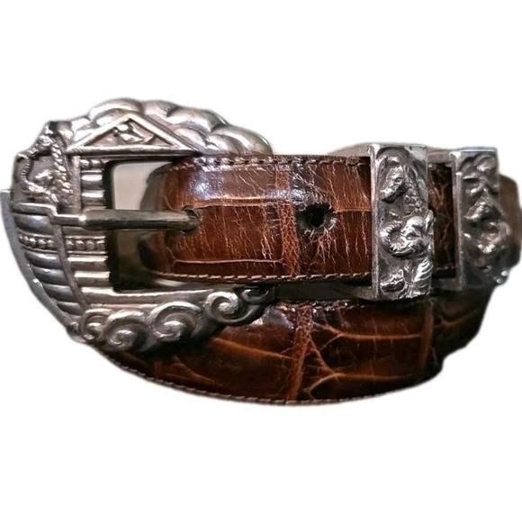 Brighton Museum Collection Women’s Noah’s Ark Brown Leather Belt Size Medium main image 13
